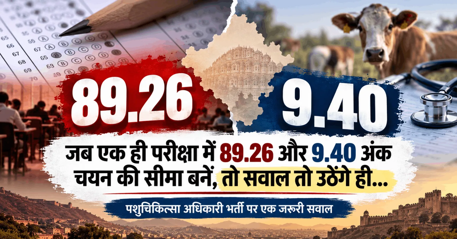 जब एक ही परीक्षा में 89.26 और 9.40 अंक चयन की सीमा बनें, तो सवाल तो उठेंगे ही...