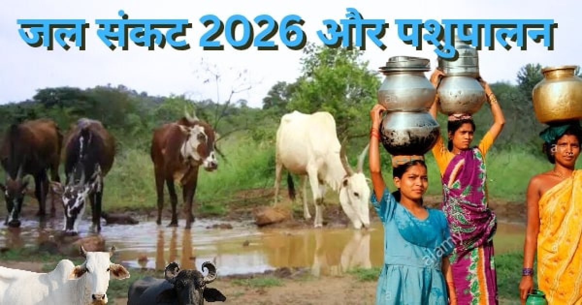 जल संकट 2026 और पशुपालन: पशुओं के पीने के पानी की कमी, गिरती गुणवत्ता और समाधान