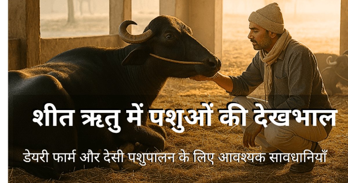 शीत ऋतु में पशुओं की देखभाल — डेयरी फार्म और देसी पशुपालन के लिए आवश्यक सावधानियाँ